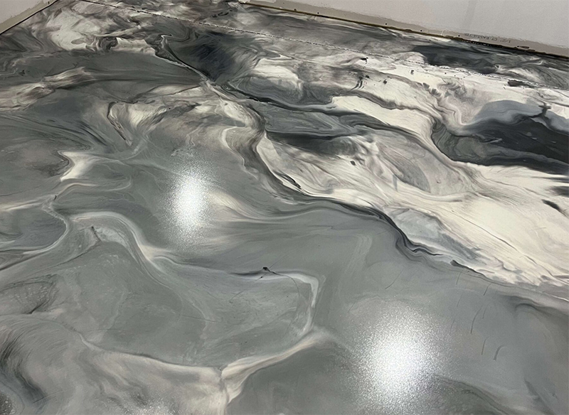 basement epoxy metallic floor