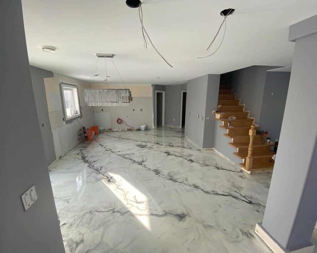 Basement epoxy floors in Rochester, NY